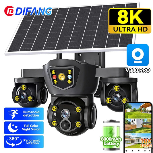SolarGuard 360™ Pro Triple-Lens Security Camera