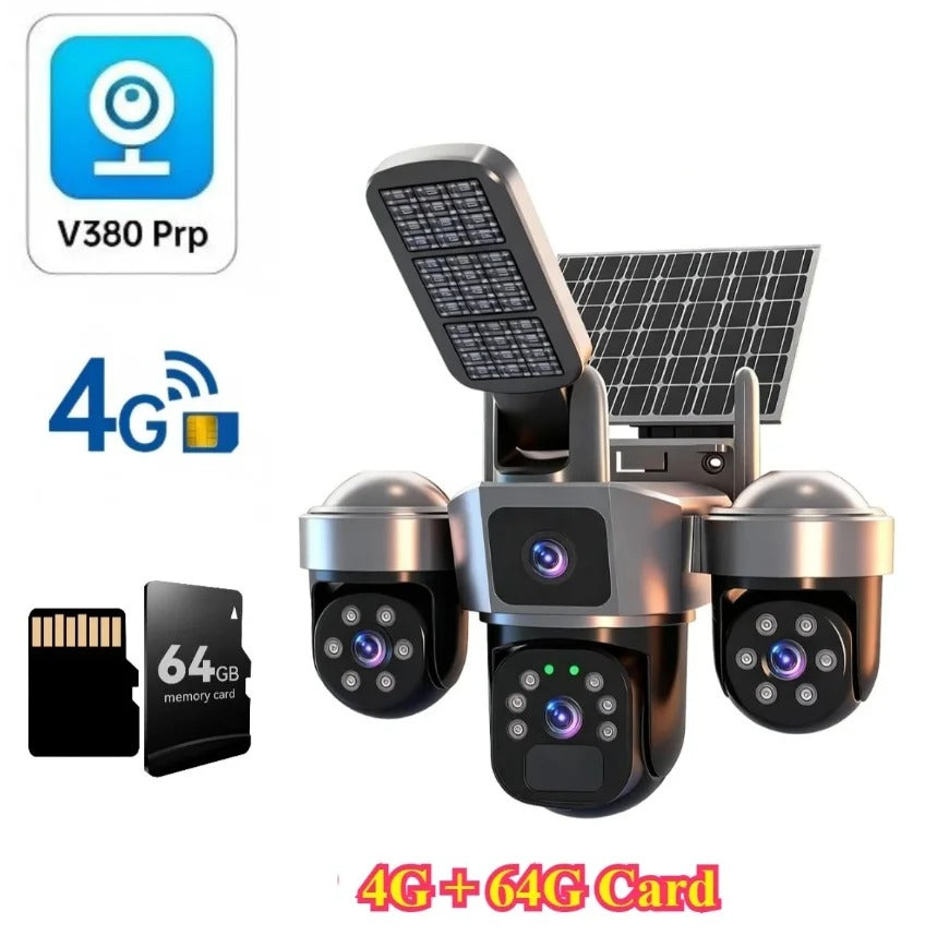 SolarGuard 360™ Pro Triple-Lens Security Camera