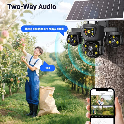 SolarGuard 360™ Pro Triple-Lens Security Camera