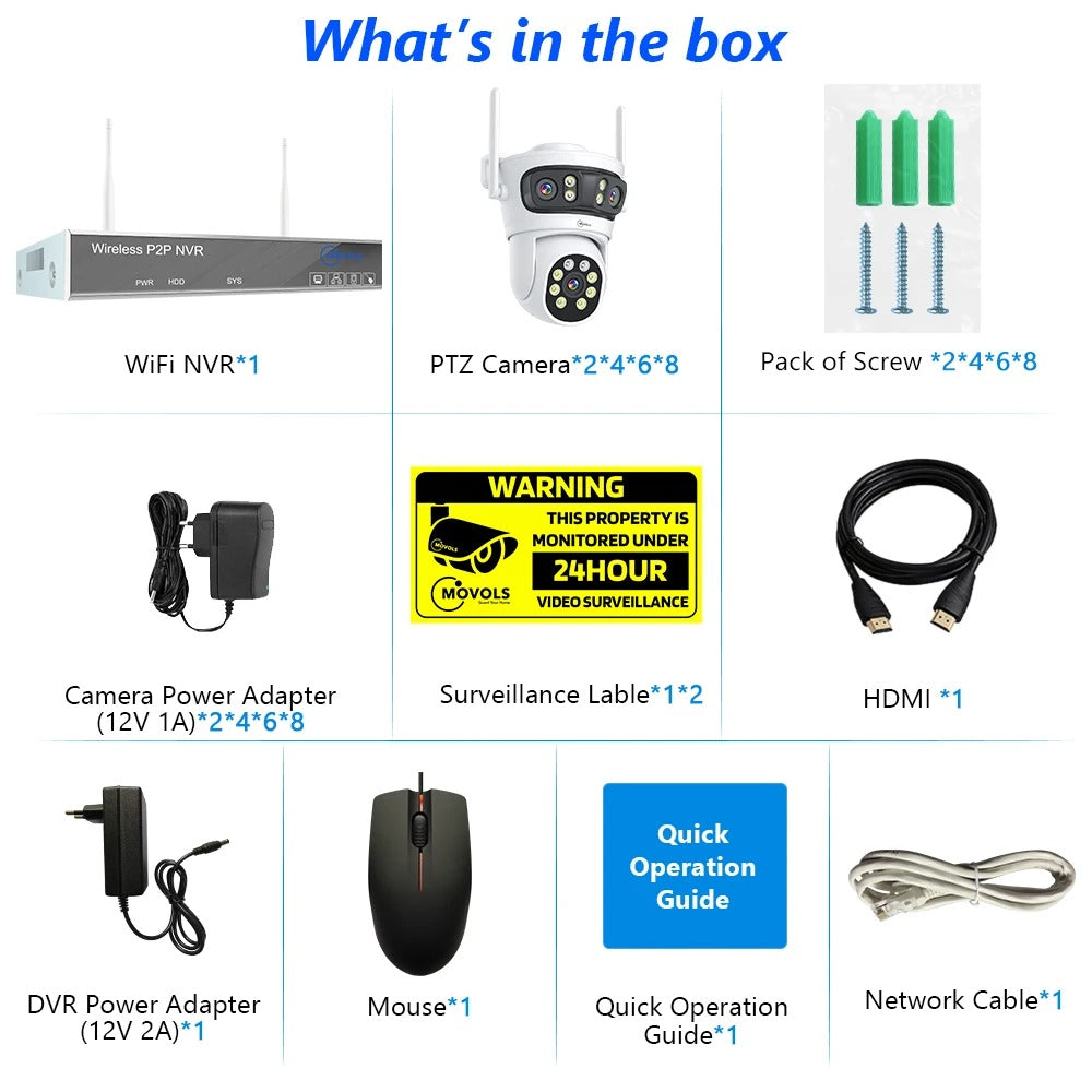 Movols TriGuard AI 6MP 3-Lens Smart PTZ Security System