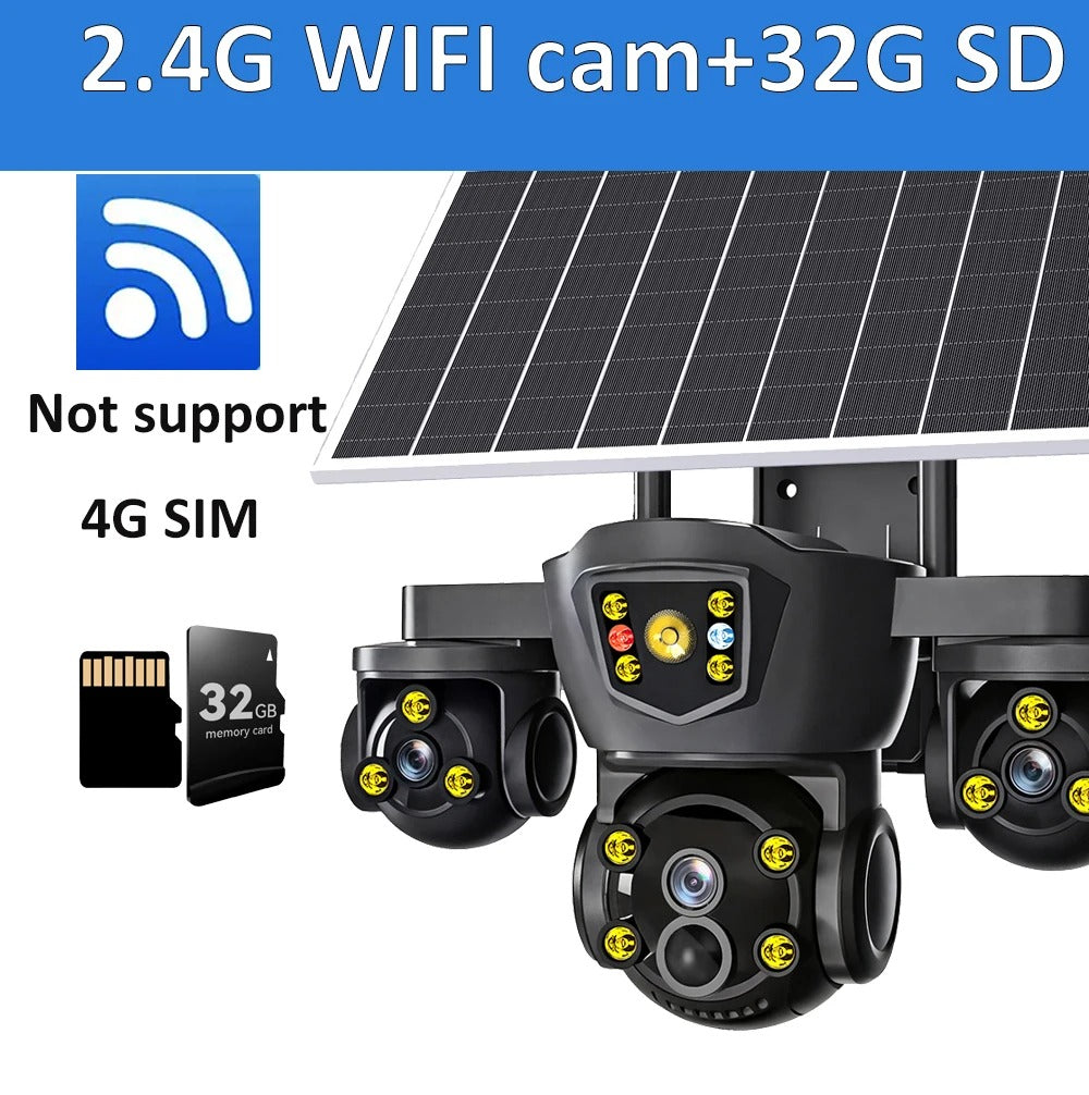 SolarGuard 360™ Pro Triple-Lens Security Camera